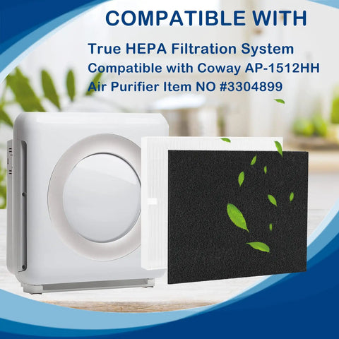 True HEPA Filter Replacement For Coway AP-1512HH Mighty Air Purifier, Captures 99.97% Of Dust Pollen Pet Dander At 0.3 Microns