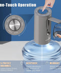 Foldable Automatic Water Bottle Pump For 1 To 5 Gallon Jugs Portable USB Rechargeable Electric Drinking Water Dispenser with preset volumes and silver finish