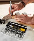 Pro Grade 16 Piece Hobby Knife Set With Interchangeable Blades Ergonomic Grip Anti Slip Handle Includes 13 High Carbon Steel Blades