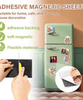 Flexible Magnetic Sheets With Self Adhesive Backing on fridge, cuttable magnet paper, perfect for fridges and classrooms, 10 pack.