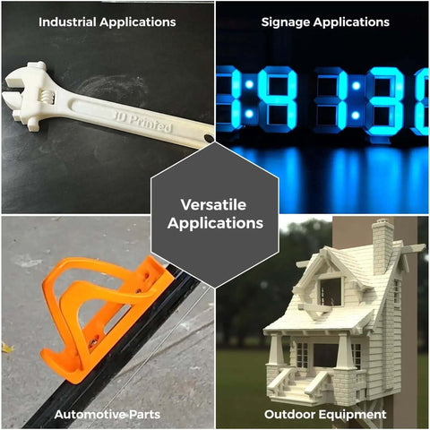 Image showing versatile uses of ASA 1.75Mm Black 1 Kg 3D Printer Filament Built For Outdoors With High UV Resistance Excellent Dimensional Accuracy
