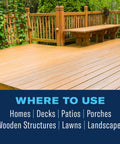 Wooden deck with privacy fence, suitable for Carpenter Ant And Termite Killer Plus Concentrate For Outdoor Insect Control Kills On Contact Termites Carpenter Ants And 75 Plus Listed Pests Up To 3 Months Protection Covers Up To 21,000 Square Feet 40 Oz Bottle application.