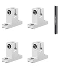 Four Pack SK12 Aluminum Linear Shaft Supports With Clamping Guide Sliding Table Holder Oxidized Vertical Optical Axis Bracket For 12mm Shafts Shaft Fix And Position Kit For CNC And DIY Setups That Lock In Tight featuring SK12 supports and Velcro straps.