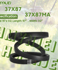 Heavy Duty 97 Inch V Belt for 40 Inch Deck Lawn Mower and Garden Tractor Replaces 37X87 37X87MA 037X87 037X87MA Durable OEM Replacement with Easy Install and Long Lasting Performance, black belt