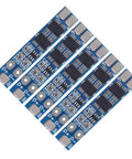 Rock Solid 2S BMS Protection Board For 7.4V 8.4V Lithium Ion Batteries set of five blue circuit boards designed for 18650 DIY mods.
