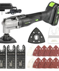 Badass 20V Cordless Oscillating Multi Tool With 15 Piece Accessory Kit And Rapid Charge Lithium Battery for versatile home projects.