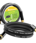 Beitopamz garden hose, 5 ft x 5/8 in, black heavy-duty rubber hybrid with brass fittings