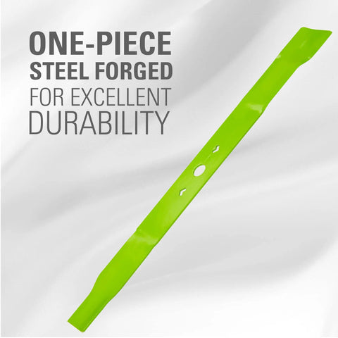 Green 20 Inch Replacement Lawn Mower Blade For 20 Inch Mower Models MO48L4210 MO48L4212 MO48L4210D shown on white background