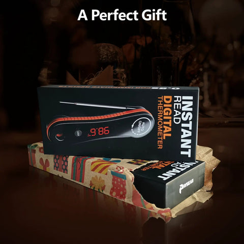 0.5s Instant Read Digital Meat Thermometer With Auto Rotating Backlit Display in gift packaging