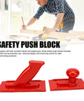 Rock Solid Two Pack Table Saw Push Block Crafted For Real Woodworkers Featuring Ergonomic Angled Grip And Rounded Handle Reliable Planer Safety Gear Made From Heavy Duty Abs Plastic - two red push blocks shown from a front angle.