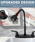 Heavy Duty Rv Kitchen Faucet Built Tight For Campers And Vans Smooth Turning 360 Head, black rotatable sprayer for easy use.