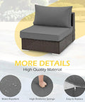 Outdoor Replacement Cushions For Patio Furniture 14 Piece Gray Cushion Set For Six Seat Rattan Wicker Sectional Sofa Water Repellent Cushions For All Weather Patio Decor And Backyard Hangouts