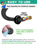 Rubber Grommet Kit 200 Pack With 7 Sizes For Firewall Holes And Cable Management shown for cable insertion through a tight-fitting grommet