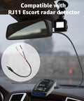 Car interior showing RJ11 Replacement Mirror Wire Power Cord For Escort Radar Detectors Compatible With Max 360C and devices