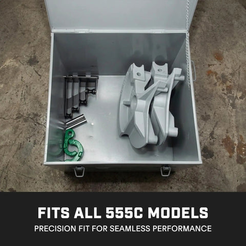 Inside view of Hella Tough Steel Storage Gang Box For Electricians Measuring Twenty Two By Twenty Two By Eighteen Inches with tools.