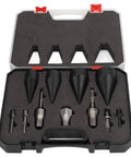 Tough As Nails 11 Piece Firewood Splitting Drill Bit Set With Heavy Carbon Steel Cone Bits In 32mm 38mm 45mm And 50mm For Power Drills Rip Through Logs Fast inside a protective case.