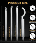 Wood Lathe Tool Set With Removable Handle And Adjustable Connector, includes various tool rod sizes and blade shapes.