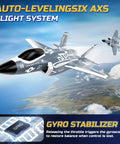 F35 4 Channel Brushless RC Plane With 7400KV Motor EDF Ducted Fan flying with gyro stabilization in open sky background
