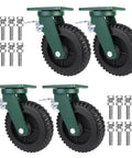 Built Different Heavy Duty Rubber Caster Wheels Set Of 4 With Locking Brakes and rubber tire for easy maneuvering.