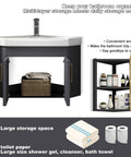 Sleek Wall Mount Vanity Sink With Floating Cabinet And Brushed Nickel Faucet Real Easy Install For Tiny Bathrooms And Urban Condos Compact corner basin with open storage space.