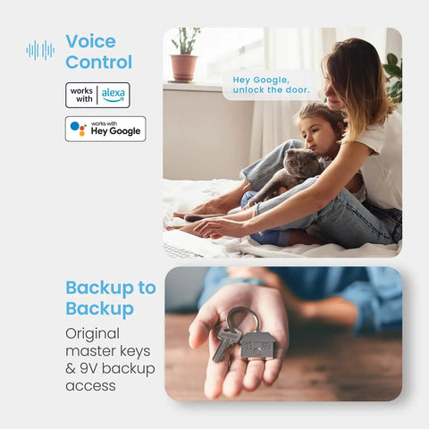 Badass Smart Deadbolt With Integrated Wifi Hub Featuring Quick Biometric Scanner And Rolling Digit Keypad For Smooth Keyless Entry Zero Monthly Costs Or Any Type Of Security Drama