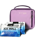 Keep Your Grub Fridge Cold All Day With This Straight Up Sweet Soft Sided Lunch Bag Featuring Double Ice Packs For Office Grind School Runs And Weekend Adventures In Smooth Lavender with two ice packs.