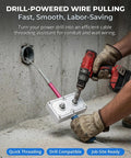 Drill Powered 2 In 1 Wire Puller And Feeder With Brushless Motor Fish Tape used on concrete wall conduit