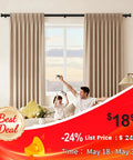 Adjustable Black Curtain Rod From 32 To 144 Inches Heavy Duty 1 Inch Curtain Rods For Windows with beige curtains