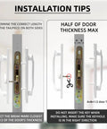 White Patio Sliding Glass Door Handle Set With Reversible Design Fits 1 3 8 To 2 1 4 Inch Wood Or Vinyl Doors installation tips