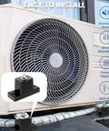 Outdoor AC unit on 4 Pack Mini Split Pad Anti Vibration Rubber Isolators For Outdoor AC Condensers, Heavy Duty Mounting Pads.