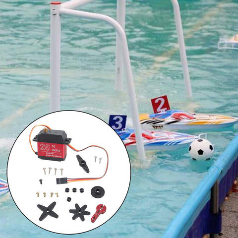 Heavy Duty Digital Servo With Solid Metal Gears Pushing A Sick 25kg Of Pure Torque to drive RC boats in water.