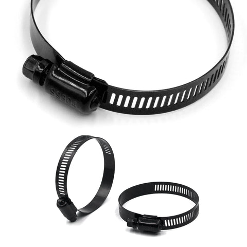 4 Pack 3 Inch Stainless Steel Adjustable Hose Clamps 52 to 76mm Worm Gear Clamp for Fuel Line Plumbing Automotive and Mechanical Uses Heavy Duty Black Coated 304 Stainless Steel