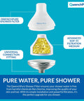 Diagram of Shower Filter For Chlorine Removal With High Output And KDF 55 Filtration showing components and KDF-55 media