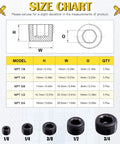 Size chart for NPT Pipe Plug Set Pro Grade 25 Pieces, Carbon Steel Male Thread Plugs, showing dimensions for 1/8" to 3/4" plugs.