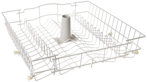 Genuine OEM Upper Dishrack Assembly For Dishwashers, White, Replacement Part Fits GE Models Including WD28X10369, top view