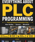 Master PLC Programming The Ultimate Guide For Industrial Automation book cover showcasing programming, automation images, and author details.