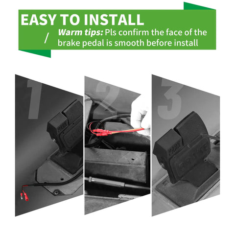 Installation steps for Built Like A Tank Premium Quality Universal Golf Cart Brake Light Switch Pad Mount for Yamaha Ezgo Club Car