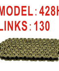 428H Gold 130 Links Motorcycle Chain With Chain Breaker For 125Cc To 200Cc Mini Bikes Dirt Bikes Go Karts And Chinese ATVs