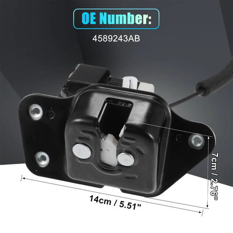 Rear Liftgate Lock Actuator With Cable Tailgate Latch Assembly Drop In For Dodge Grand Caravan And Journey, Jeep Grand Cherokee And More OE No 4589243AB Black
