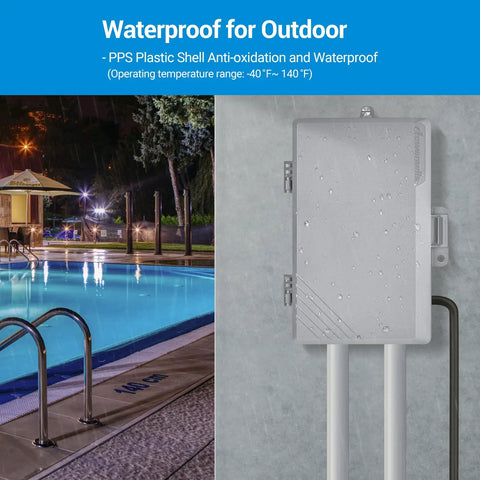 Beefy Outdoor Mechanical Pool Pump Timer Box 40A 120 to 277 VAC 24 Hour Programmable On Off Switch near poolside