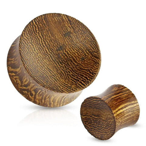 Organic Snake Wood Concave Saddle Plugs Ear Gauges Set Sold As A Pair From 8 Gauge To 1 Inch With Natural Color Variations