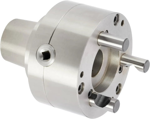 Go-To 5 Inch 5C Collet Chuck With D1-4 Camlock Mount For Precision Lathe Workholding, side view showing pins and mounting holes