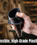Hand holding flexible Step Adapter For Shop Vac And Wet Dry Vacuums Lets You Connect Power Tools And Vacuum Attachments