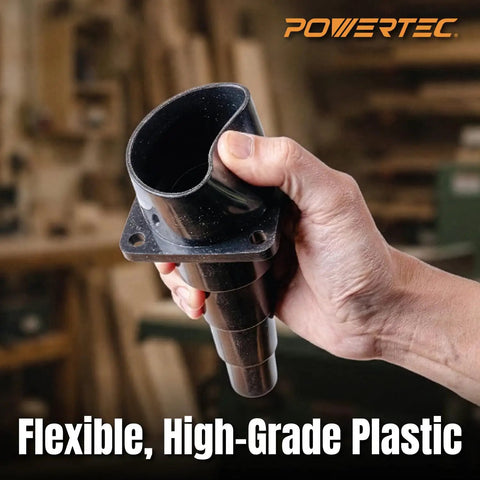 Hand holding flexible Step Adapter For Shop Vac And Wet Dry Vacuums Lets You Connect Power Tools And Vacuum Attachments