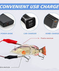 Go To Auto Swimming Lure 3.9 Inch USB Rechargeable LED Swimbait with jointed segments and charging cables shown