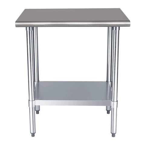 NSF Stainless Steel Workbench With Adjustable Height Shelf, Workhorse 24 By 30 Inch Table For Kitchen, Garage Or Shop