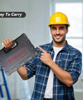 Person holding Cordless Drill Rivet Nut Tool Kit With 10 Mandrels And 50 Assorted Rivet Nuts in a rugged carrying case.
