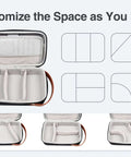 The Ultimate Go To Tech Organizer Travel Case For Portable Electronics And Daily Cord Management Featuring A Smooth Leather Handle Compact Fit That Drops Right Into Any Bag Reliably With Zero Stress, open view showing customizable interior compartments.