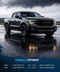 2011-2016 Ford F-250 F-350 Super Duty 4WD truck on wet pavement showcasing fitment for wheel bearing hub assembly.