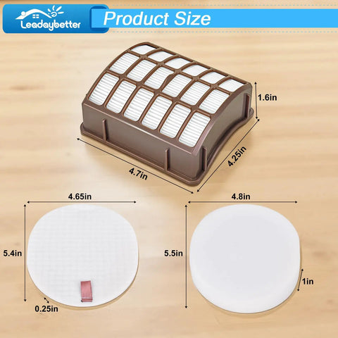 Two HEPA And Four Foam And Felt Filters Set dimensions for Shark Navigator Pro NV70 NV71 NV80 NVC80C UV420 and Rotator Pro XL NV90